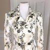 BEBE Double Breasted Animal Print Beige Black Cotton Lined Trench Coat Size S