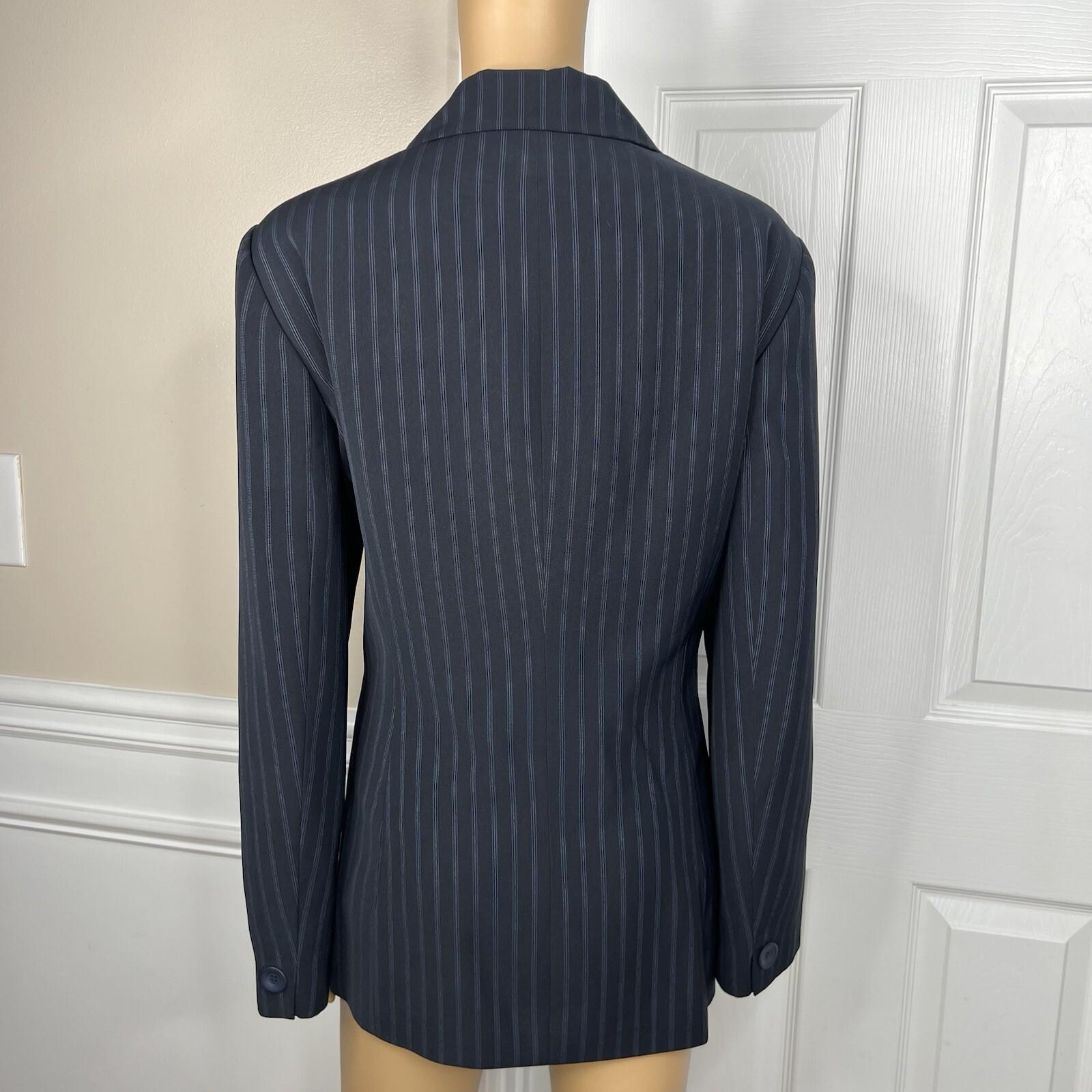 Le Suit Separates Women Polyester Blazer Size 18 Black Striped Career 1PC Lined