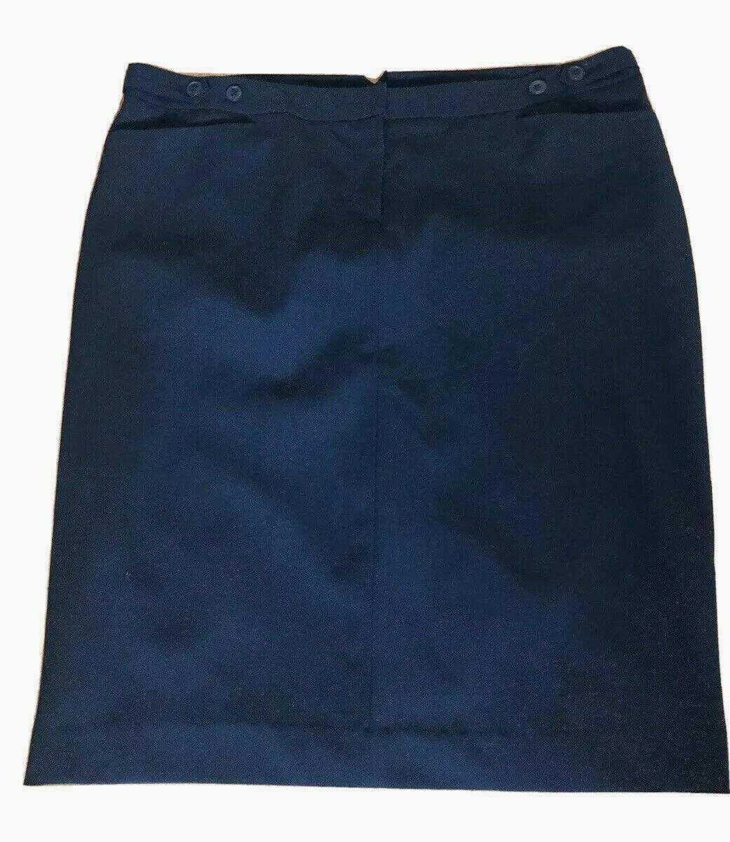 NORMA KAMALI Black Adjustable Waist Stretch Polyester Blend Pencil Skirt Size 16