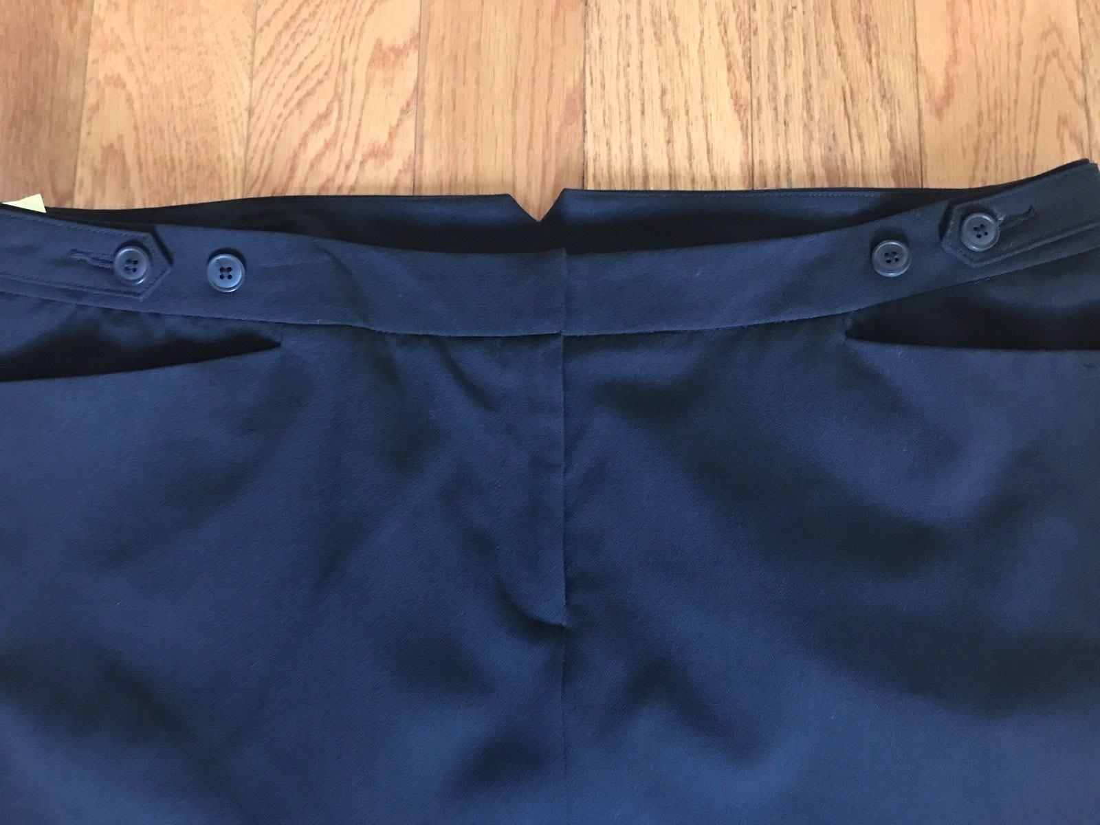NORMA KAMALI Black Adjustable Waist Stretch Polyester Blend Pencil Skirt Size 16