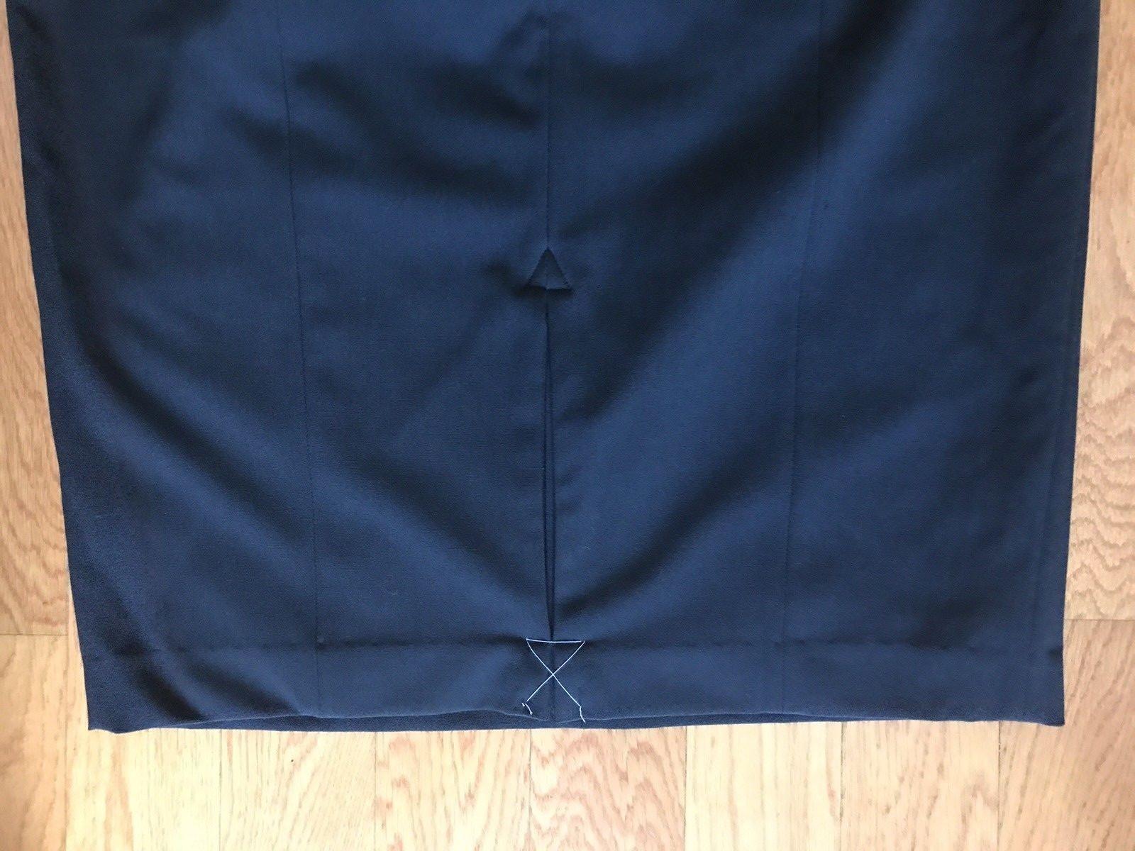 NORMA KAMALI Black Adjustable Waist Stretch Polyester Blend Pencil Skirt Size 16