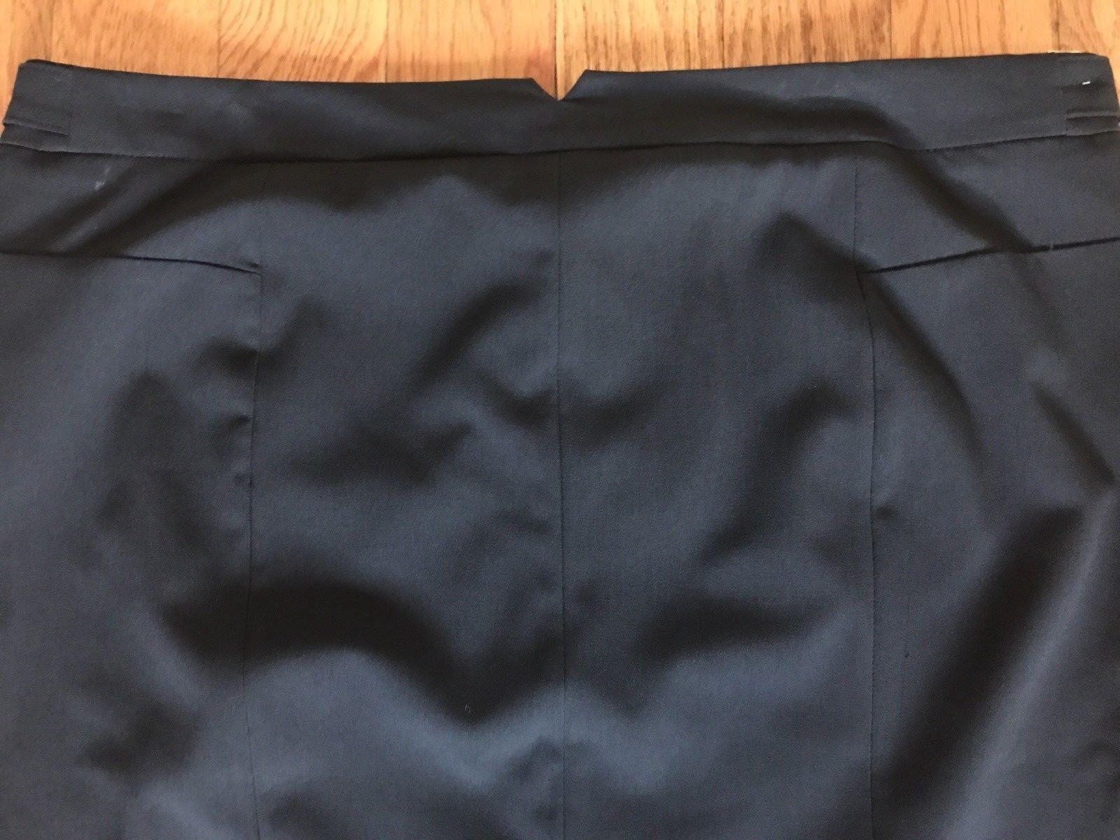 NORMA KAMALI Black Adjustable Waist Stretch Polyester Blend Pencil Skirt Size 16