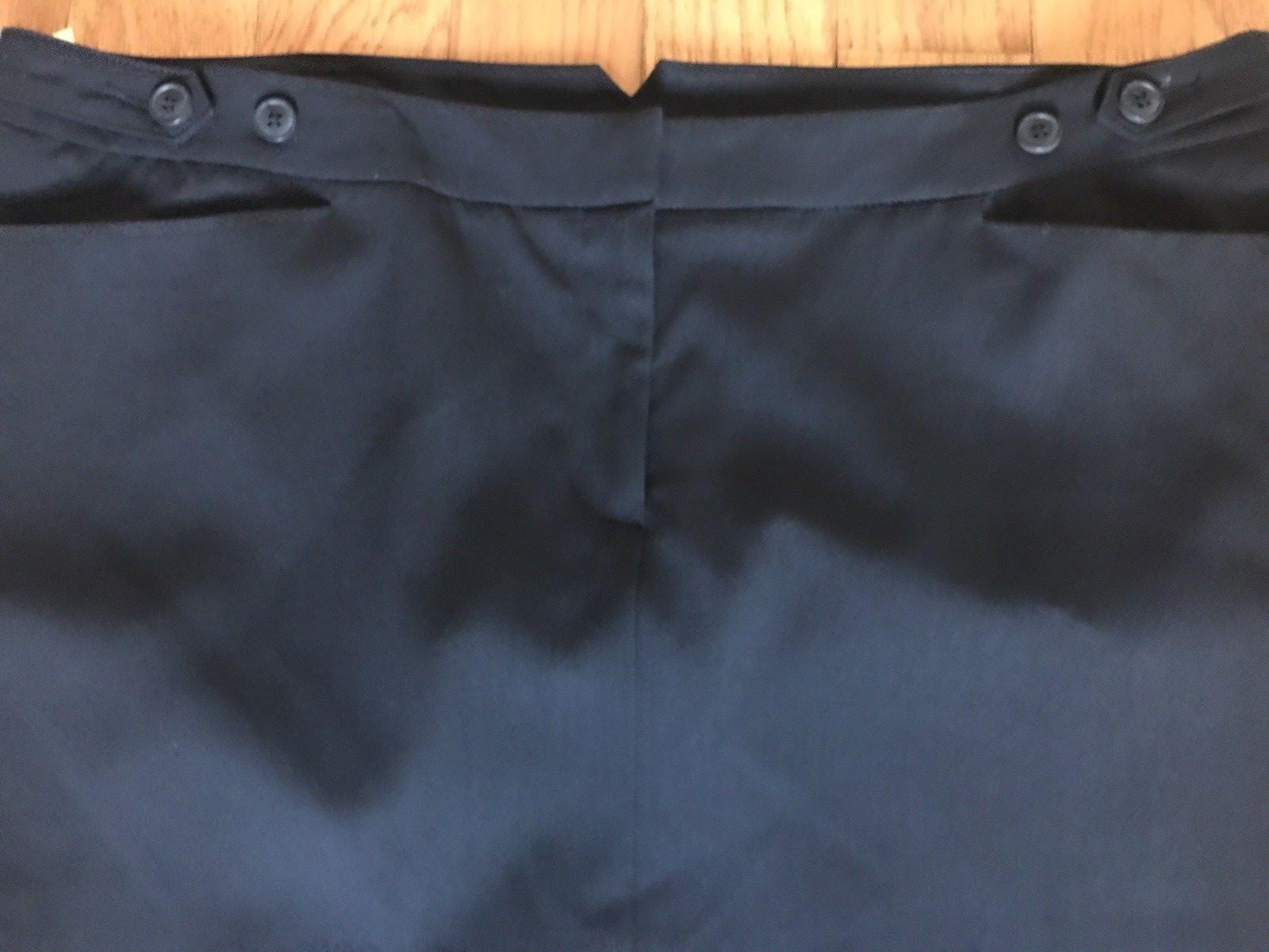 NORMA KAMALI Black Adjustable Waist Stretch Polyester Blend Pencil Skirt Size 16