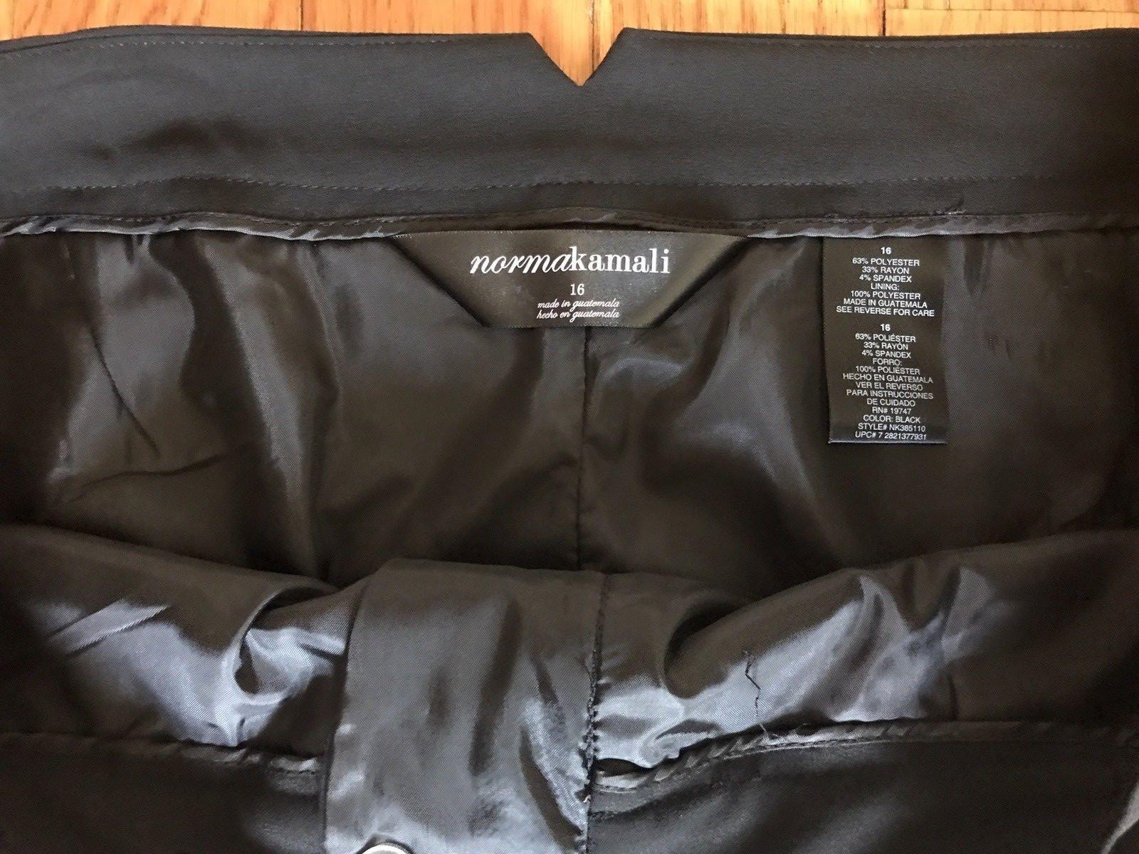 NORMA KAMALI Black Adjustable Waist Stretch Polyester Blend Pencil Skirt Size 16