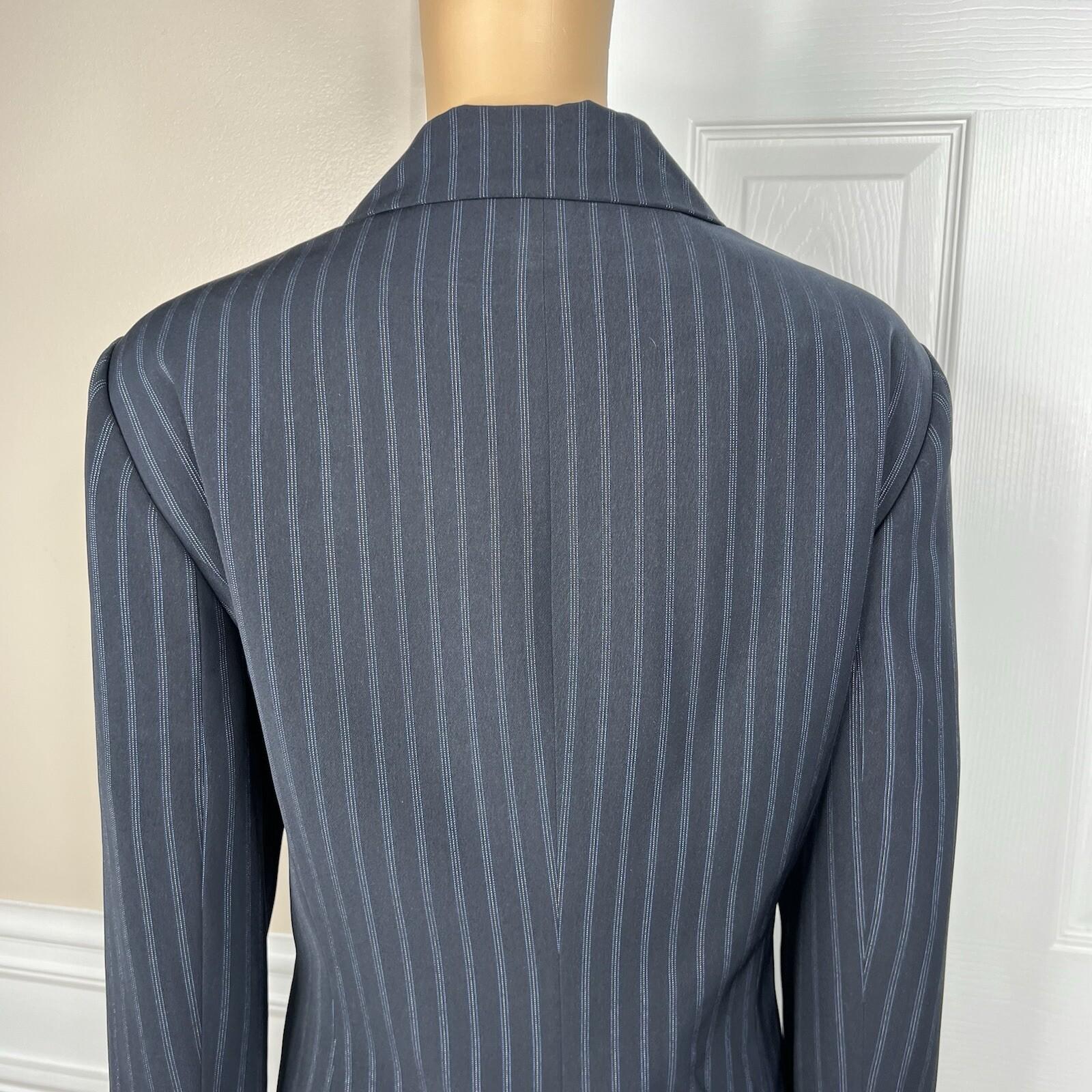Le Suit Separates Women Polyester Blazer Size 18 Black Striped Career 1PC Lined