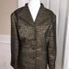 Terramina Polyester Skirt Suit Size 24 Brown Gold Metallic Women 2 Piece