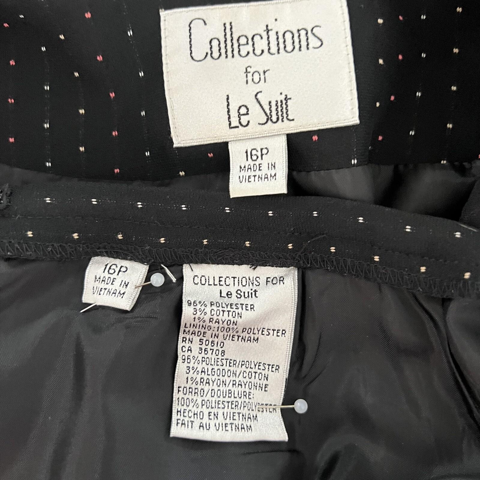 Collections for Le Suit Polyester Cotton Skirt Suit Size 16P Ruffle Lined 2PC