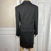 Tahari ASL Polyester Viscose Spandex Skirt Suit Size 14P Black Striped Lined 2PC