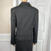 Tahari ASL Polyester Viscose Spandex Skirt Suit Size 14P Black Striped Lined 2PC
