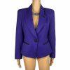 Ted Lapidus Paris Vintage Blazer Size 4 Purple Shawl Collar Lined Pockets