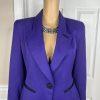 Ted Lapidus Paris Vintage Blazer Size 4 Purple Shawl Collar Lined Pockets