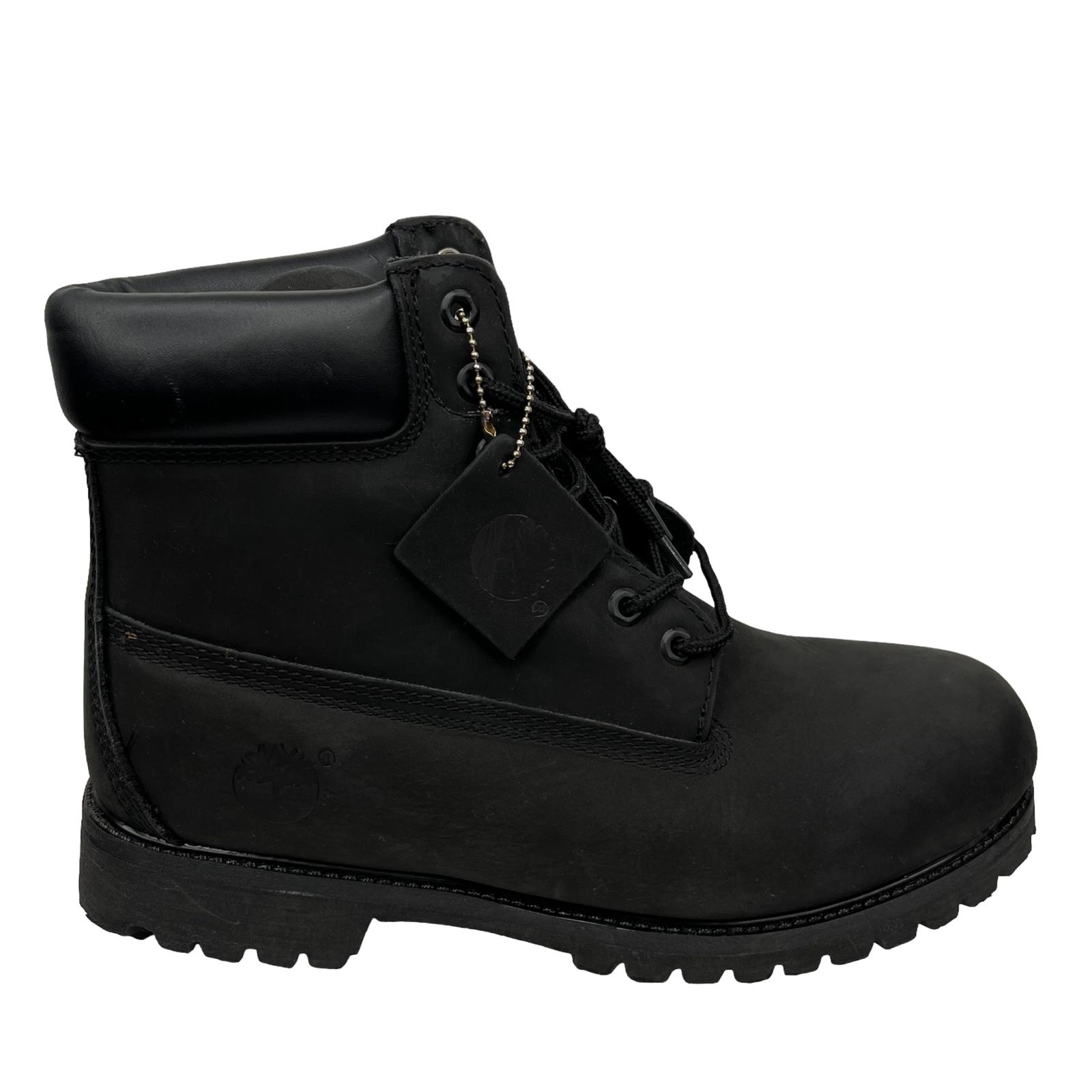 Timberland Men 6 inch Premium Black Nubuck Leather Waterproof Boot Size 12