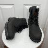 Timberland Men 6 inch Premium Black Nubuck Leather Waterproof Boot Size 12
