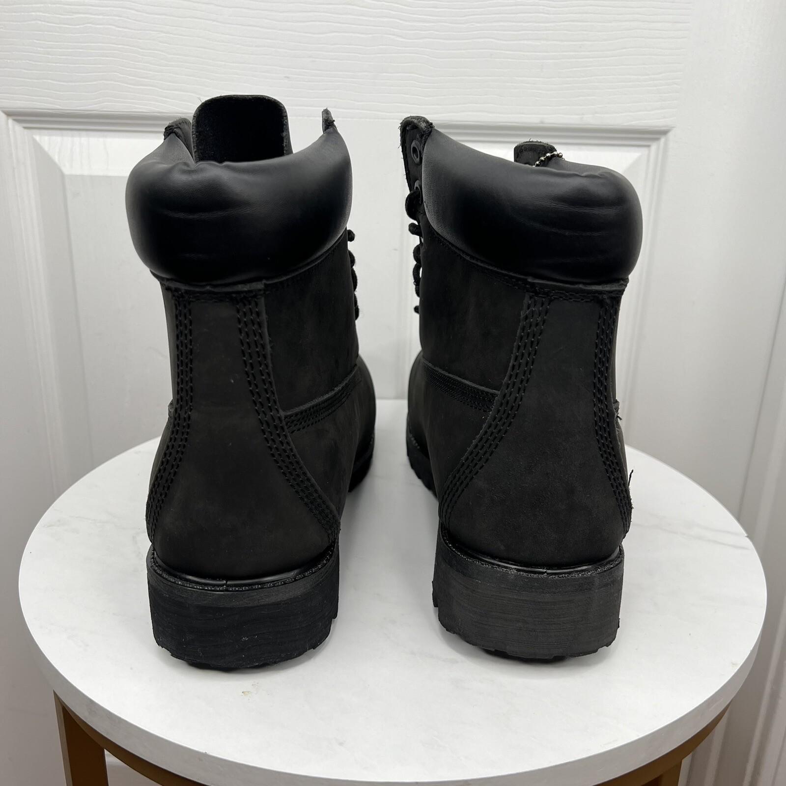 Timberland Men 6 inch Premium Black Nubuck Leather Waterproof Boot Size 12