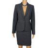 Calvin Klein Polyester Rayon Stretch Skirt 6P Suit 8P Gray Lined 2PC Career