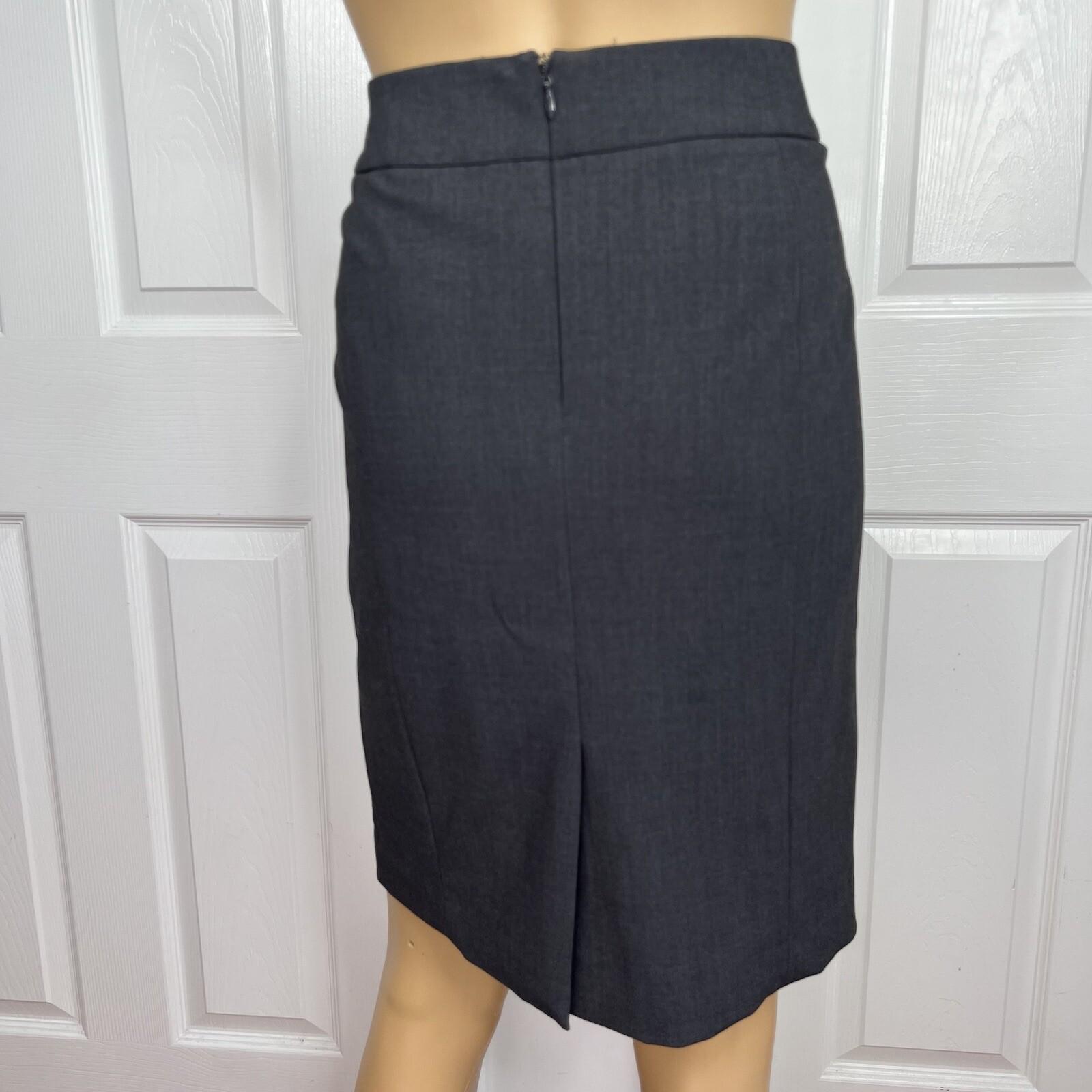 Calvin Klein Polyester Rayon Stretch Skirt 6P Suit 8P Gray Lined 2PC Career