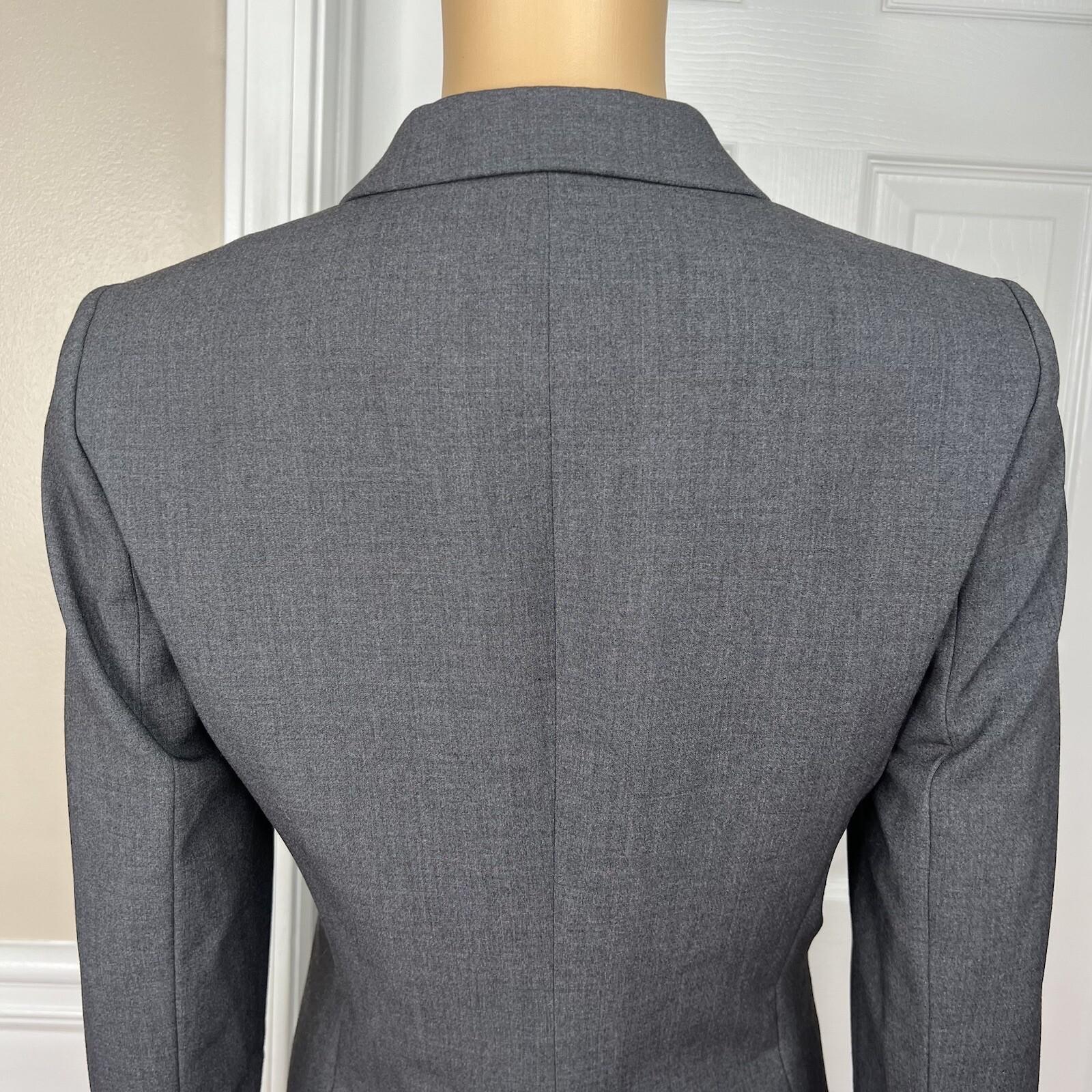 Calvin Klein Polyester Rayon Stretch Skirt 6P Suit 8P Gray Lined 2PC Career