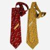 2 Salvatore Ferragamo Mens 100% Silk Necktie Italy Made Red Yellow Animal Print