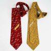 2 Salvatore Ferragamo Mens 100% Silk Necktie Italy Made Red Yellow Animal Print