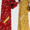 2 Salvatore Ferragamo Mens 100% Silk Necktie Italy Made Red Yellow Animal Print