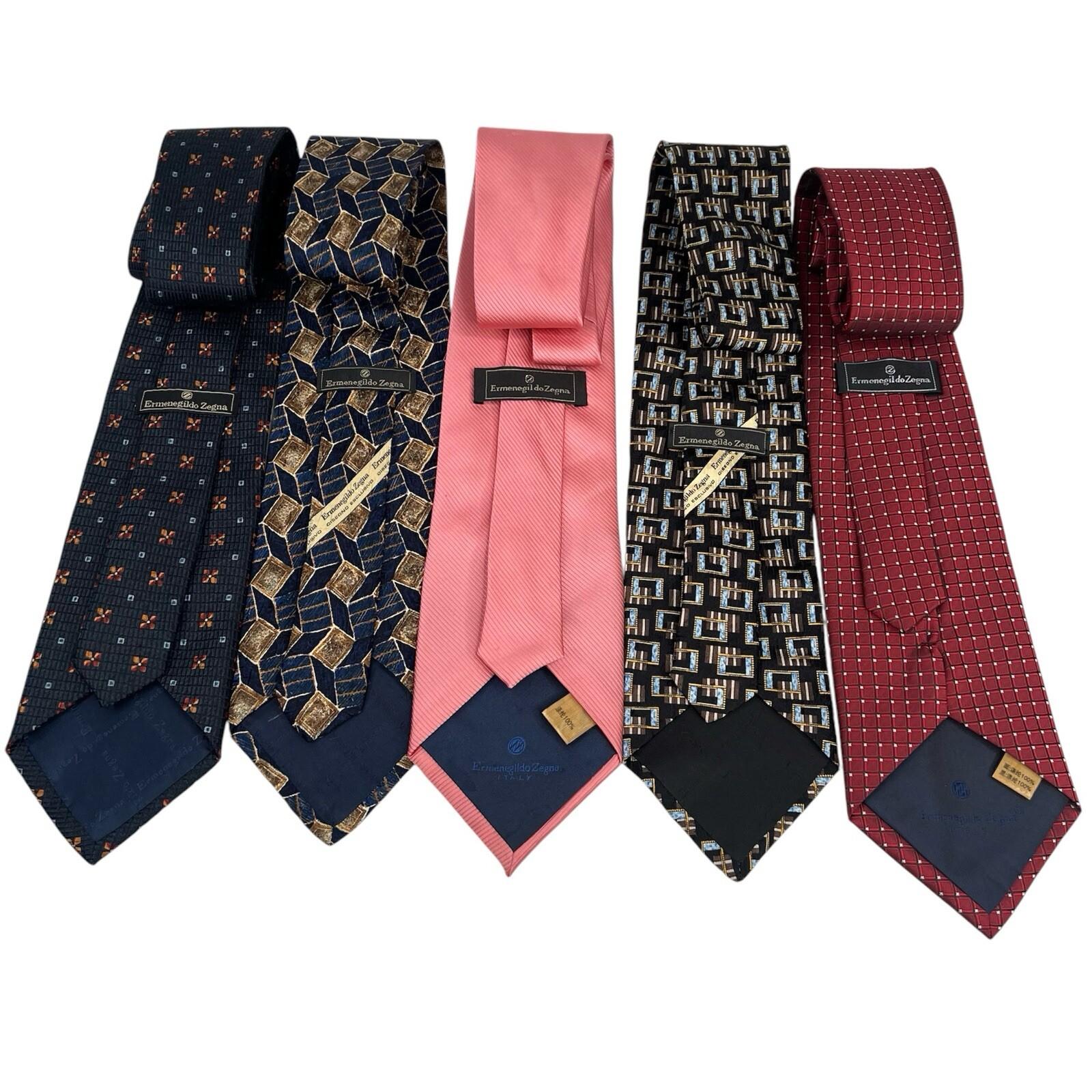 Ermenegildo Zegna 100% Silk Men Neck Tie made in Italy Retro Textured Abstract 5