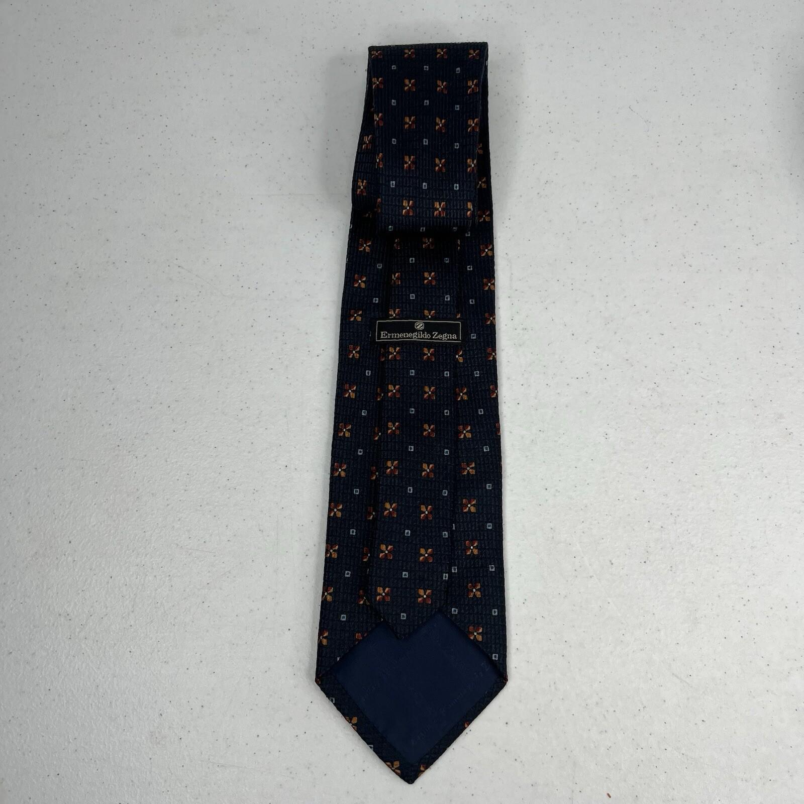 Ermenegildo Zegna 100% Silk Men Neck Tie made in Italy Retro Textured Abstract 5
