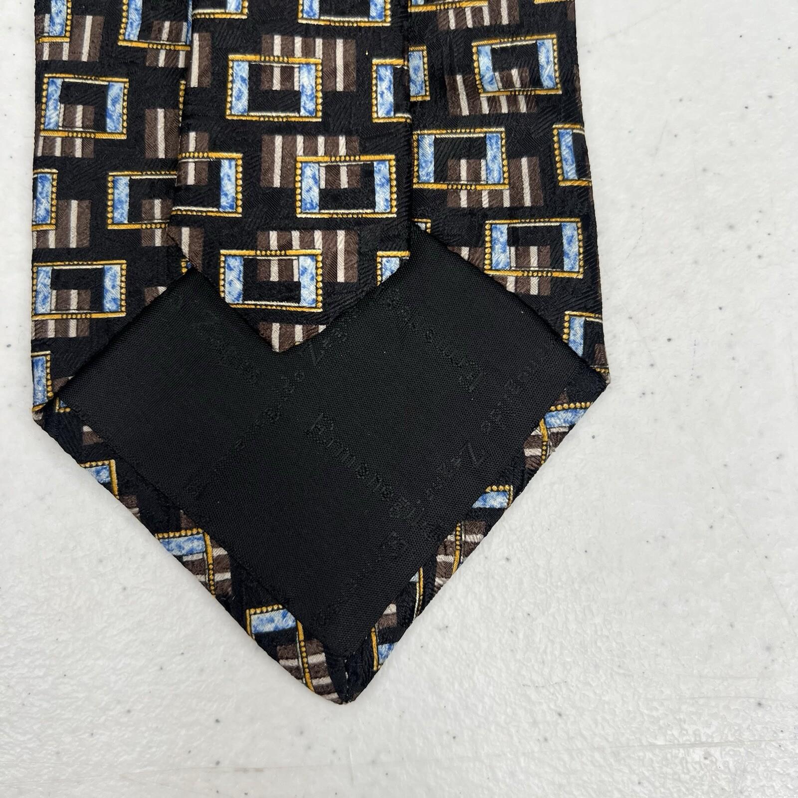 Ermenegildo Zegna 100% Silk Men Neck Tie made in Italy Retro Textured Abstract 5