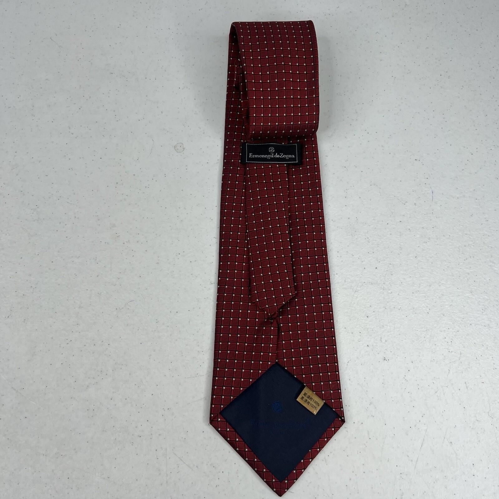 Ermenegildo Zegna 100% Silk Men Neck Tie made in Italy Retro Textured Abstract 5