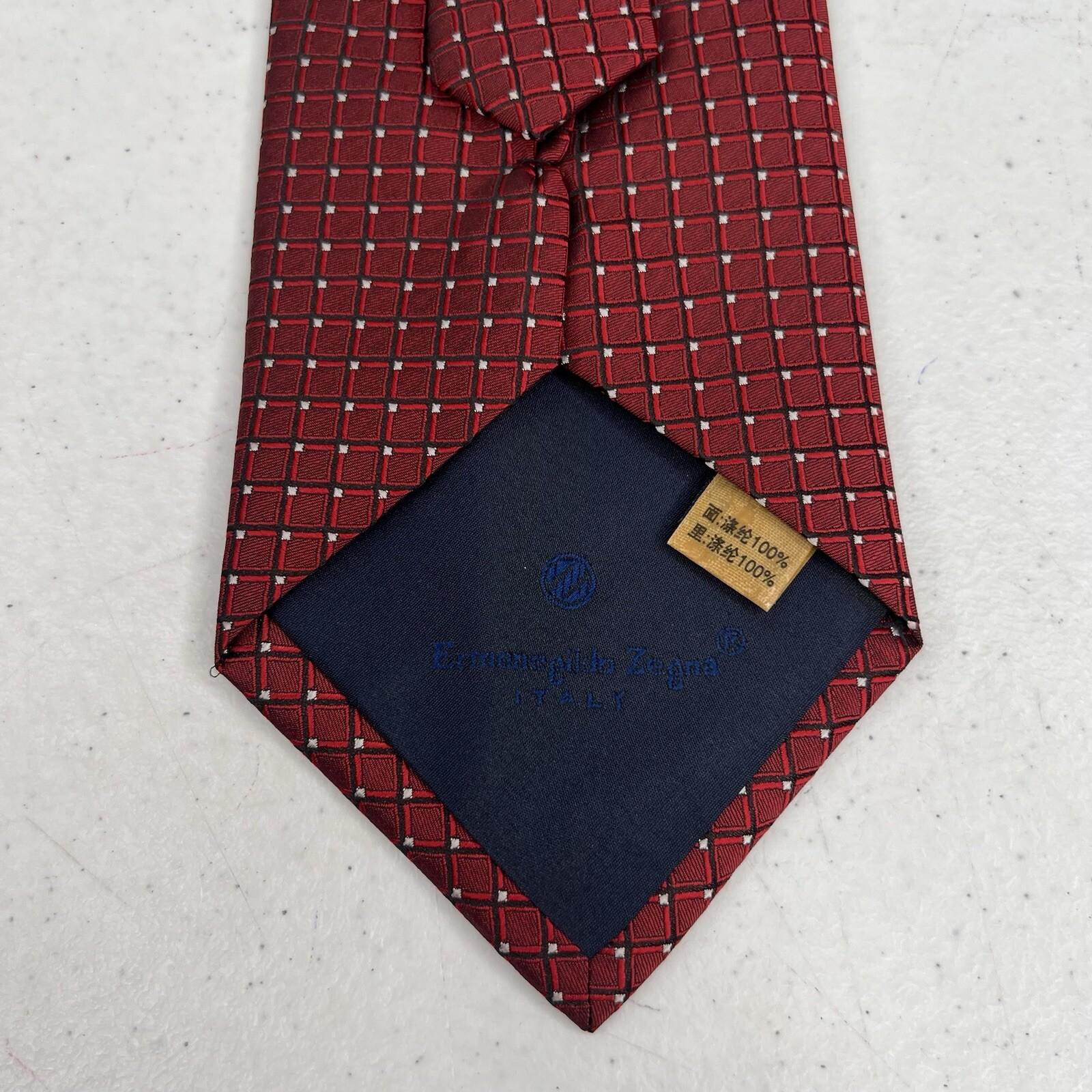 Ermenegildo Zegna 100% Silk Men Neck Tie made in Italy Retro Textured Abstract 5