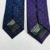 2 New J.Crew Men Silk Neck Tie Navy Blue Purple Printed Dot Slim Career 2 .5x59