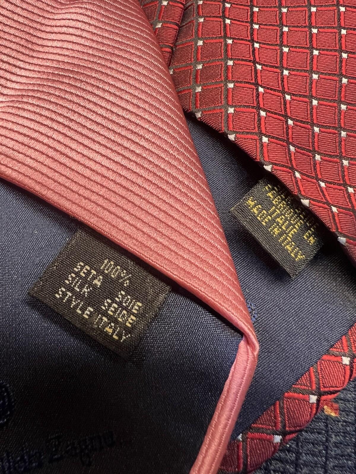 Ermenegildo Zegna 100% Silk Men Neck Tie made in Italy Retro Textured Abstract 5