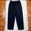 Liz Claiborne Vintage Wool Pant 12 Suit 10 Dark Blue Striped Double Breasted 2PC