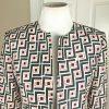 Kasper Polyester Blazer Size 8 Multicolored Collarless Open Front Lined