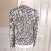 Kasper Polyester Blazer Size 8 Multicolored Collarless Open Front Lined