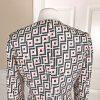 Kasper Polyester Blazer Size 8 Multicolored Collarless Open Front Lined