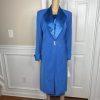 Natalli  Barri Polyester Skirt 8 Suit Top Size 10 Blue Removable Collar 3PC New