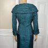 Cachet Vtg Green 2PC Polyester Stretch Pleated Back Zip Formal Skirt &Top Size 6