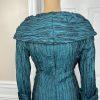 Cachet Vtg Green 2PC Polyester Stretch Pleated Back Zip Formal Skirt &Top Size 6