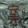 Cachet Vtg Green 2PC Polyester Stretch Pleated Back Zip Formal Skirt &Top Size 6