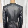 BCBGMAXAZRIA Black Faux Leather V Neckline Wrap Lined Dress Size XXS MSRP 8