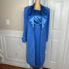 Natalli  Barri Polyester Skirt 8 Suit Top Size 10 Blue Removable Collar 3PC New