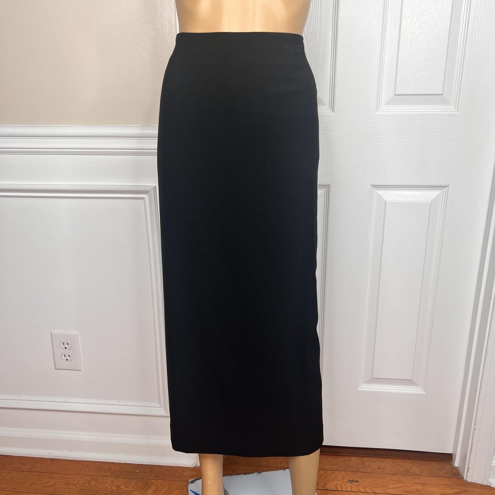 Larry Levine Polyester Rayon Spandex Skirt Suit Size 18 Black Ruffle Belted 2PC