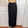 Larry Levine Polyester Rayon Spandex Skirt Suit Size 18 Black Ruffle Belted 2PC