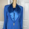 Natalli  Barri Polyester Skirt 8 Suit Top Size 10 Blue Removable Collar 3PC New