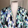 Kasper Polyester Stretch Skirt Size 6 Suit Size 8 Blue Multi Stand Up Collar 2PC