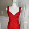 LULU'S Red Sleeveless Stretch Cotton Nylon Lace Maxi Cocktail Formal Dress SZ S
