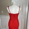 LULU'S Red Sleeveless Stretch Cotton Nylon Lace Maxi Cocktail Formal Dress SZ S