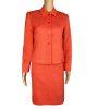 KASPER ASL Women 2PC Orange Polyester Lined Shawl Collar Skirt Suit Size 2P