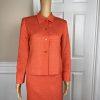 KASPER ASL Women 2PC Orange Polyester Lined Shawl Collar Skirt Suit Size 2P