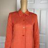 KASPER ASL Women 2PC Orange Polyester Lined Shawl Collar Skirt Suit Size 2P